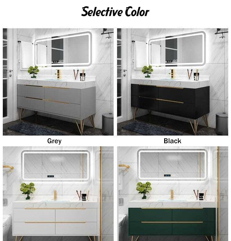 Light Luxury Bathroom Cabinet Combination Modern Minimalist Smart Mirror Vanity Bathroom