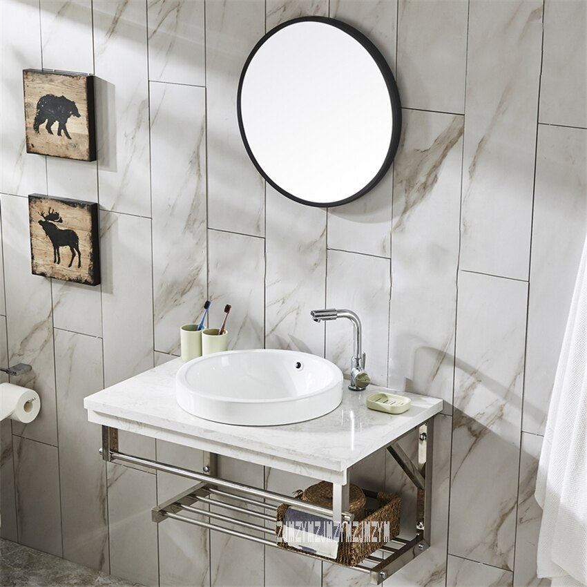 TZP001 Wall Mounted Type Cabinet Toilet Vanity Combo Mirror Cabinet Bathroom Cabinet Ceramics Basin