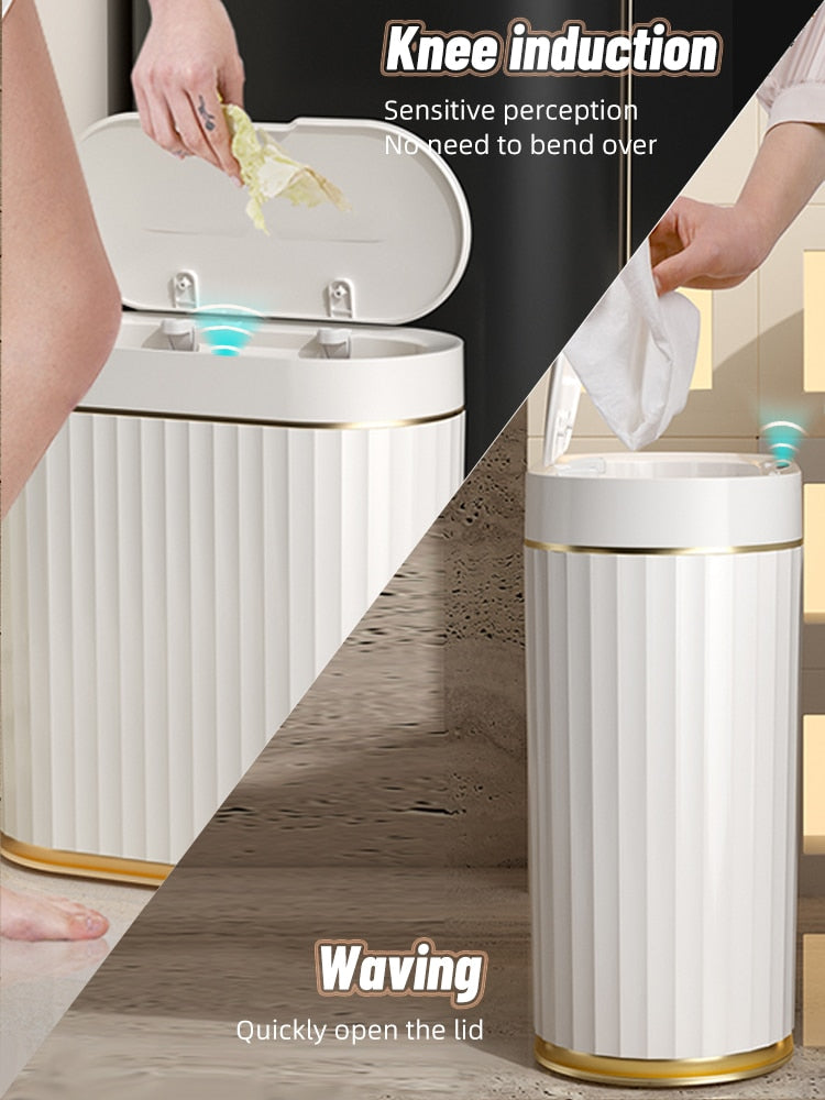 Joybos Bathroom Trash Can Electronic Automatic Smart Sensor Garbage Bin
