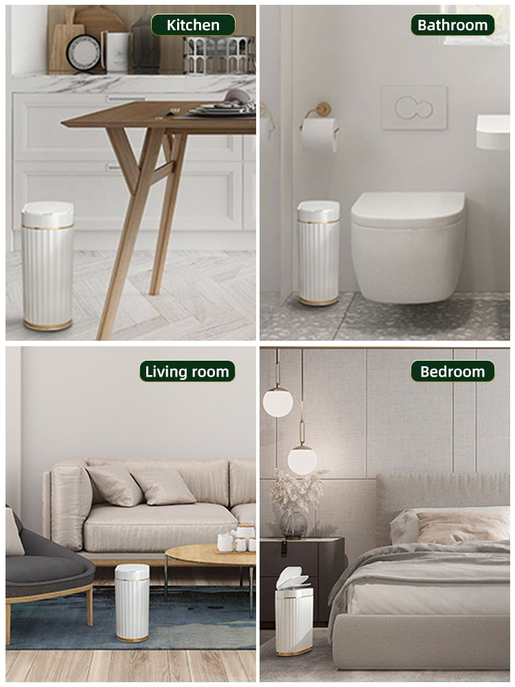 Joybos Bathroom Trash Can Electronic Automatic Smart Sensor Garbage Bin