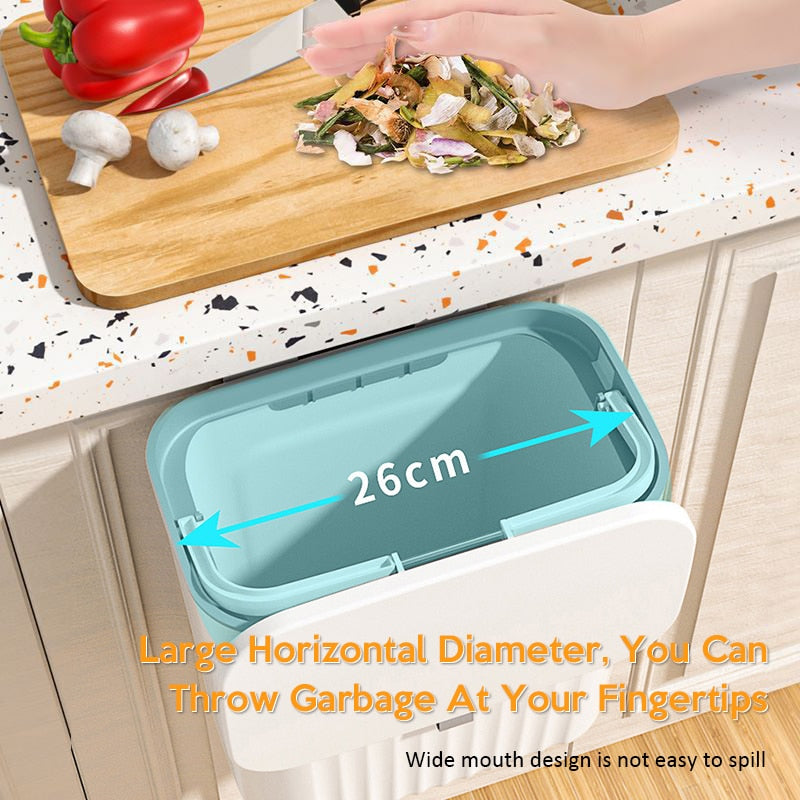 9L Wall Mounted Trash Can Kitchen Cabinet Storage Smart Bucket For Bathroom Recycling