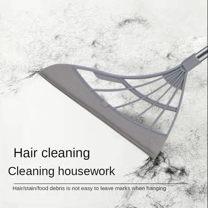 Adjustable Retractable Magic Broom Sweeping Brush Silicone Mop Household Floor