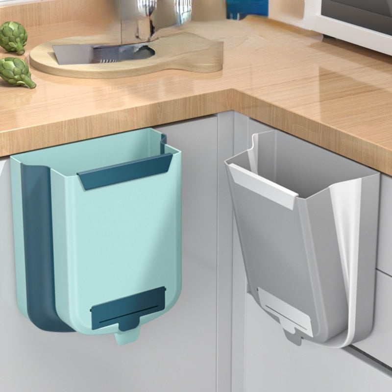 Hanging Kitchen Trash Can, Foldable Waste Bin For Kitchen