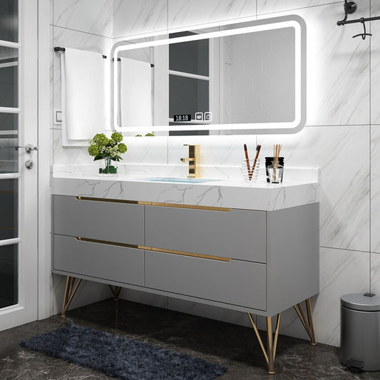 Light Luxury Bathroom Cabinet Combination Modern Minimalist Smart Mirror Vanity Bathroom