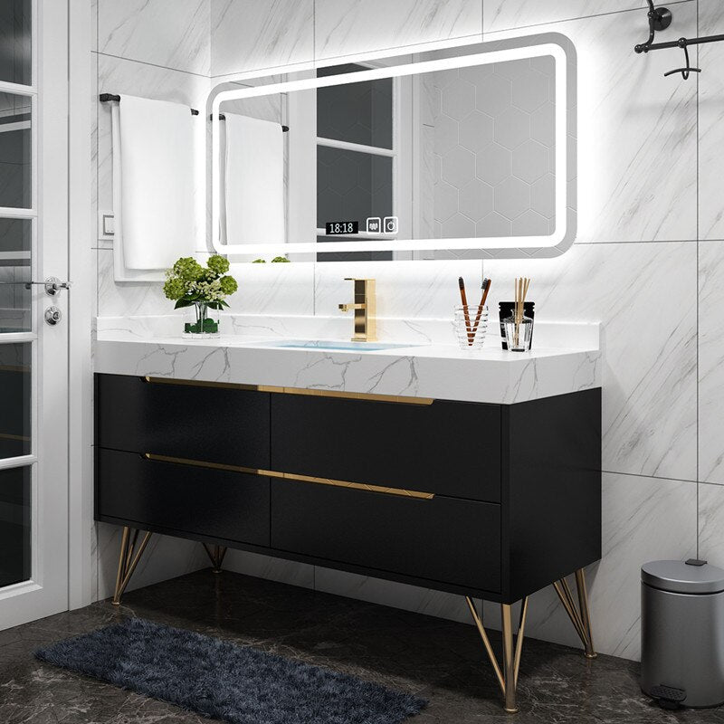 Light Luxury Bathroom Cabinet Combination Modern Minimalist Smart Mirror Vanity Bathroom