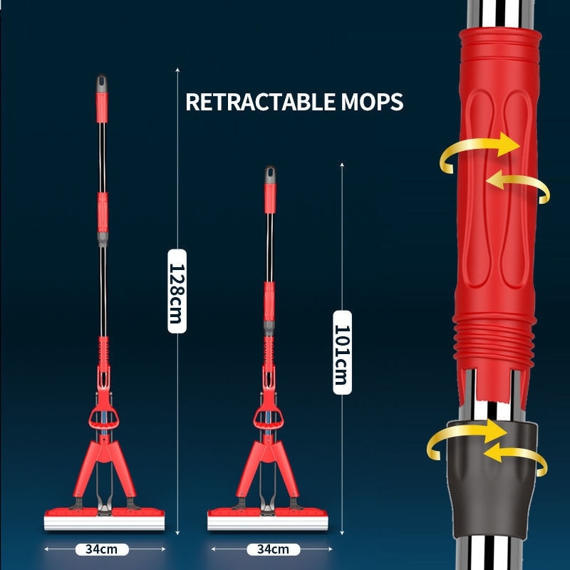 Free Shipping Squeeze Floor Magic Mop Collodion Foldable Free Hand Washing Household