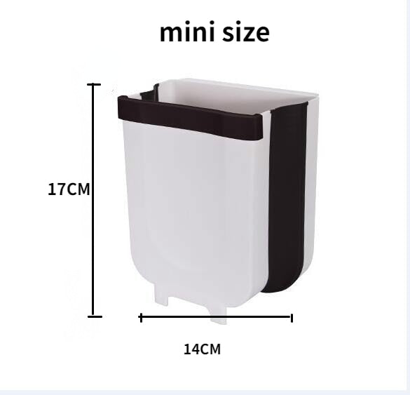 9L Folding Waste Bins Kitchen Garbage Bin Foldable Car Trash Can Wall Mounted Trashcan for Bathroom