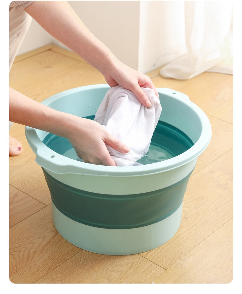 Portable Hanging Folding Bucket Foldable Large Capacity Baby Basin Travel Folding Laundry Tub