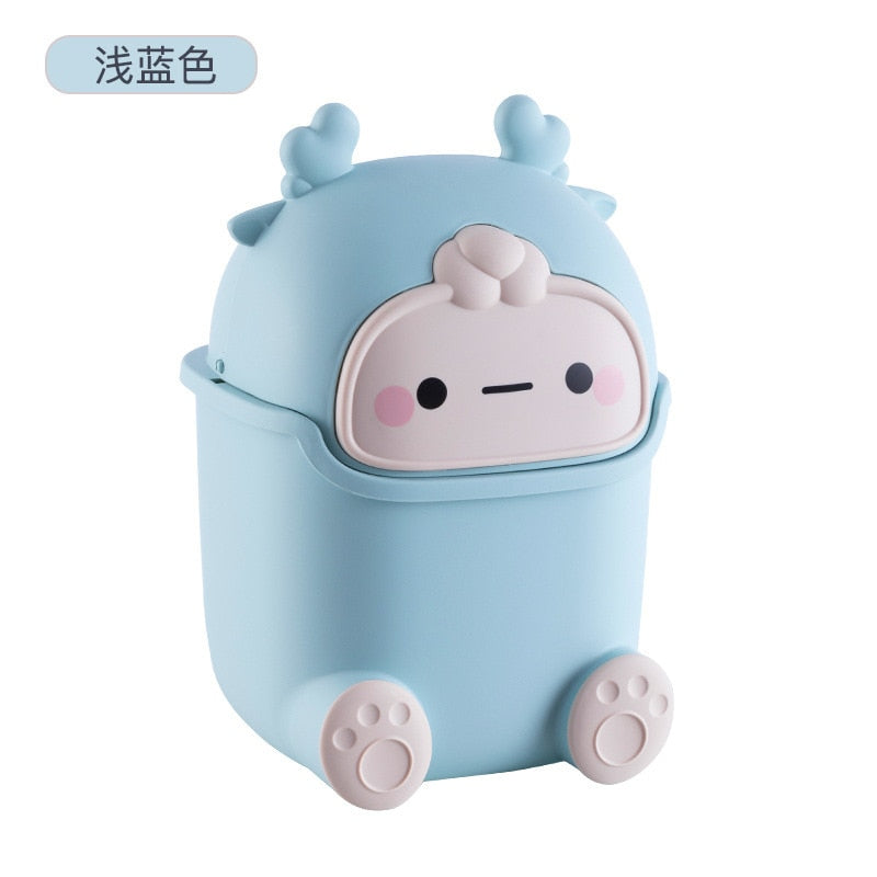 Ins Desktop Small Trash Bin Waste Bin Bedroom Home Cute Trash Can with Lid