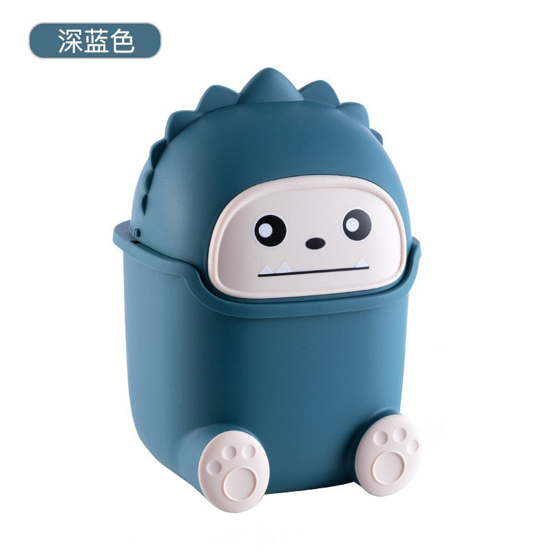 Ins Desktop Small Trash Bin Waste Bin Bedroom Home Cute Trash Can with Lid