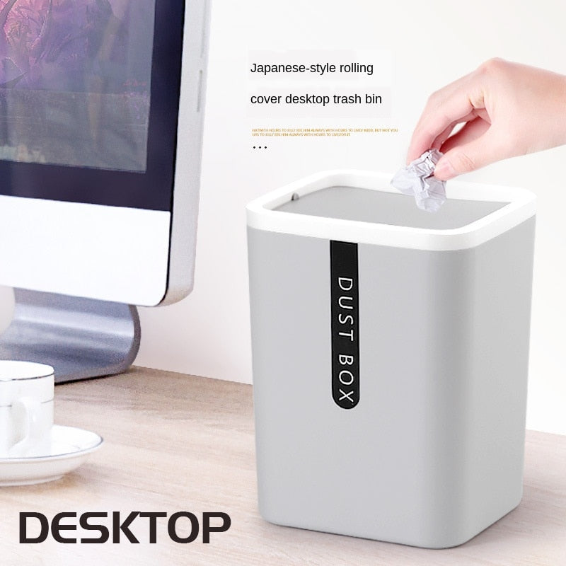 Creative Mini Small Waste Bin Desktop Garbage Basket Home Table Plastic Office Supplies Trash Can