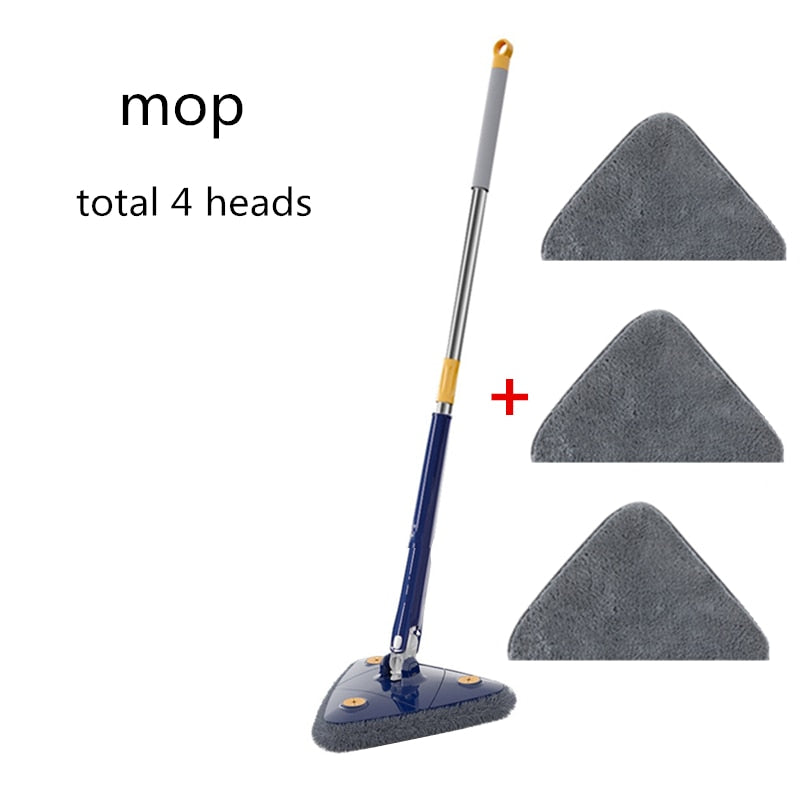 2022 Self-wringing Triangle Extended Mop X Type Microfiber Floor Squeeze Free Hand