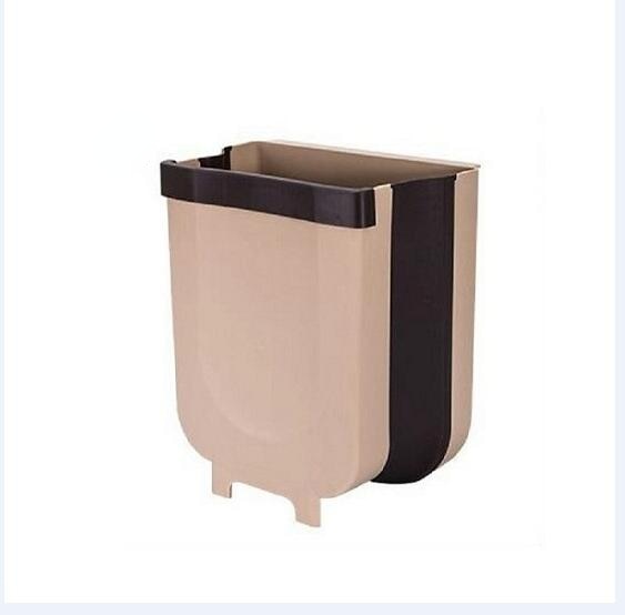 9L Folding Waste Bins Kitchen Garbage Bin Foldable Car Trash Can Wall Mounted Trashcan for Bathroom