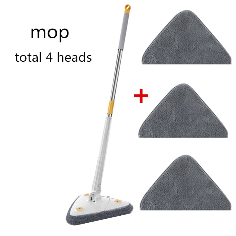 2022 Self-wringing Triangle Extended Mop X Type Microfiber Floor Squeeze Free Hand