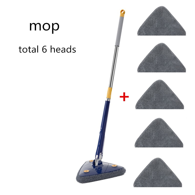 2022 Self-wringing Triangle Extended Mop X Type Microfiber Floor Squeeze Free Hand