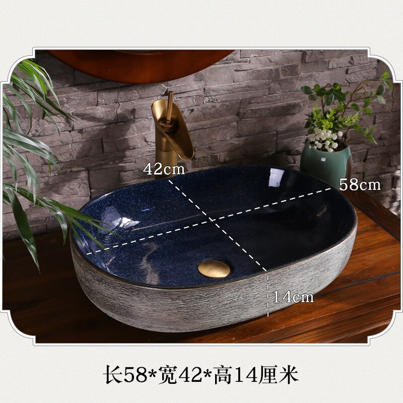 Artistic hand maded hand painted ceramic porcelain wash basin lavabo sink Bathroom sink