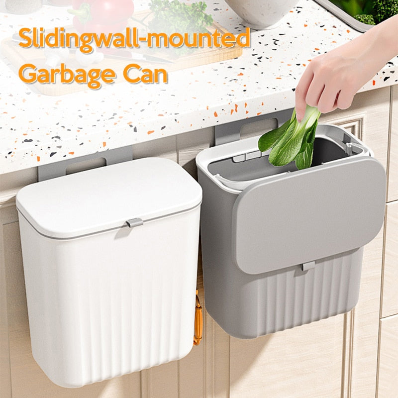 Light Luxury Wall Mounted Trash Can Household Kitchen Toilet