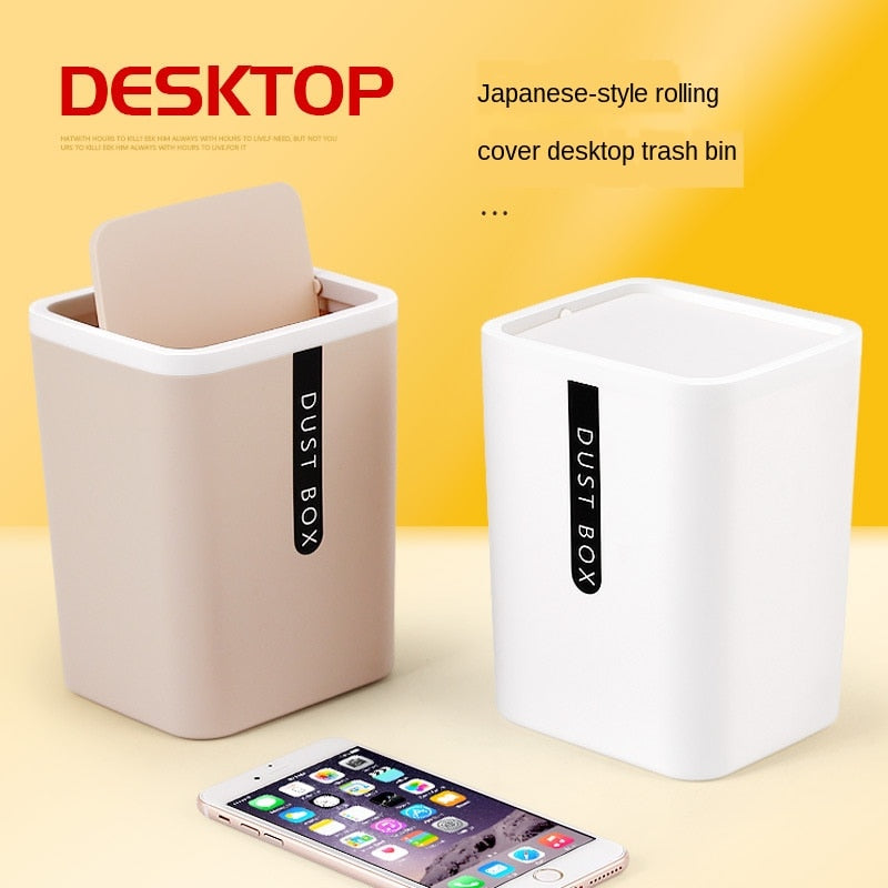 Creative Mini Small Waste Bin Desktop Garbage Basket Home Table Plastic Office Supplies Trash Can