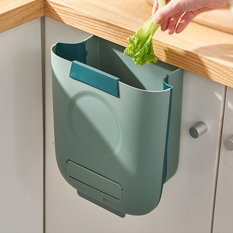 Kitchen Folding Garbage Can Householder Wastebasket Paper Recycle Waste Disposer Waste Bin Trash