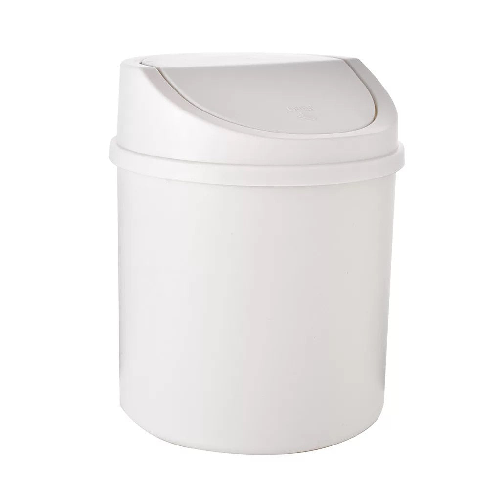 Mini Desktop Bin Small Trash Can Tube with Cover Bedroom Trash Can Garbage Can